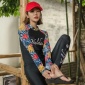 2019新款女游泳衣分体长裤三件套拉链运动版长袖潜水服冲浪水母服