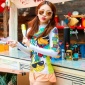 17新款荧光撞色修紧身长袖瑜伽潜水冲浪户外运动服温泉女式游泳衣